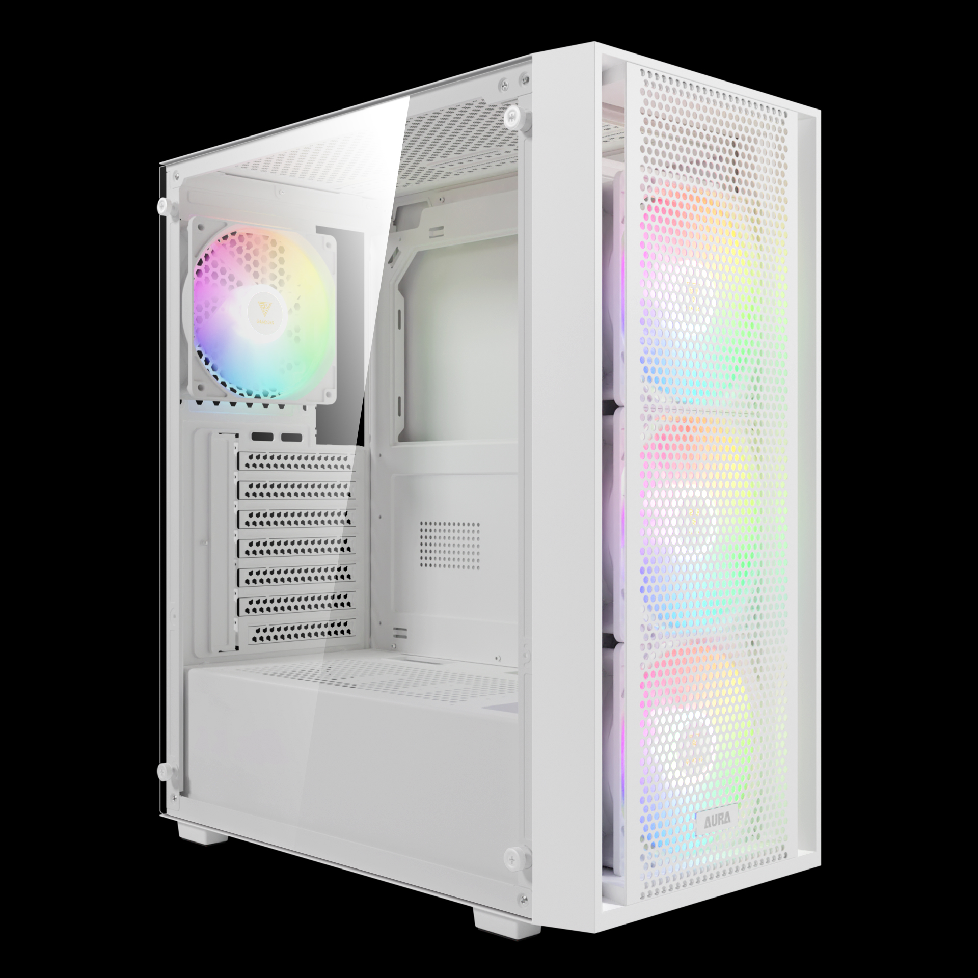 GAMDIAS AURA GC2 ELITE ARGB Mid Tower Gaming Case - White GAMDIAS AURA GC2 ELITE ARGB Mid Tower Gaming Case - White